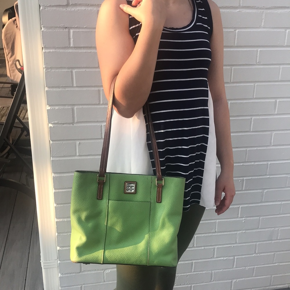 Dooney and Burke Lexington green brown purse handbag bag - Picture 2 of 12